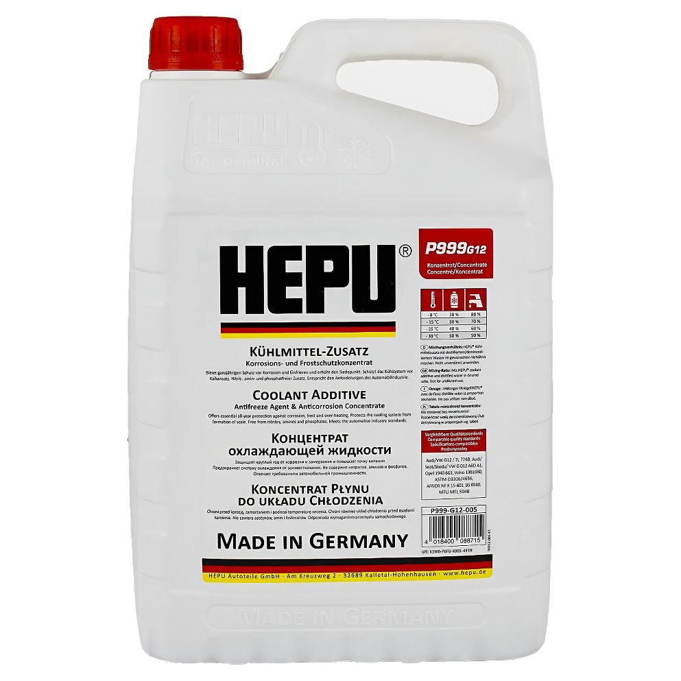 Антифриз HEPU концентрат G12 Червоний 5L (P999-G12-005)