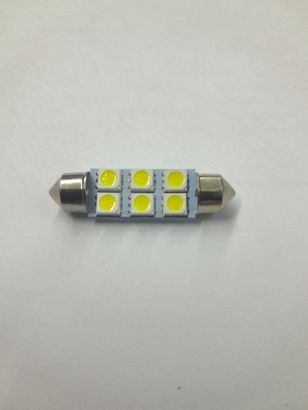 Лампа світлодіодна салону C10W 6SMD (5050) 41mm 24V*