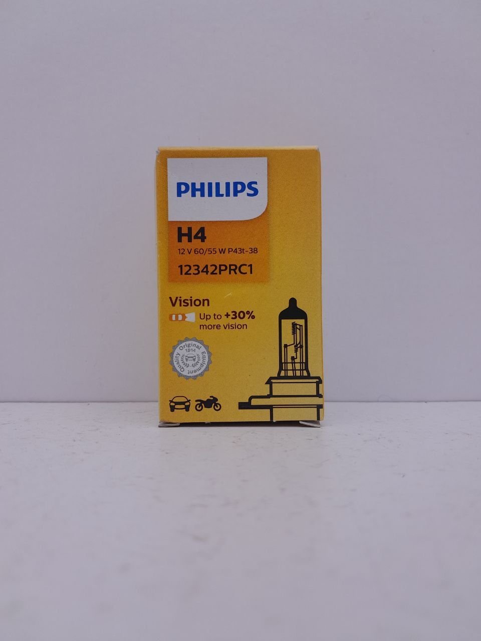 Лампа галогенна Philips H4 60/55 Р43 +30% Premium 12V (12342PRC1)