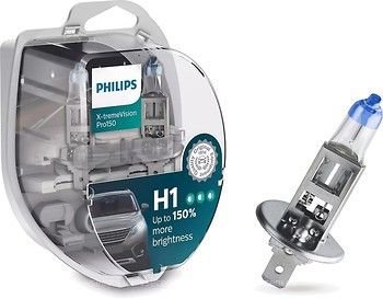 Лампа галогенна Philips H1 55w +150% X-tremeVision Pro150 12V (12258XVPS2)