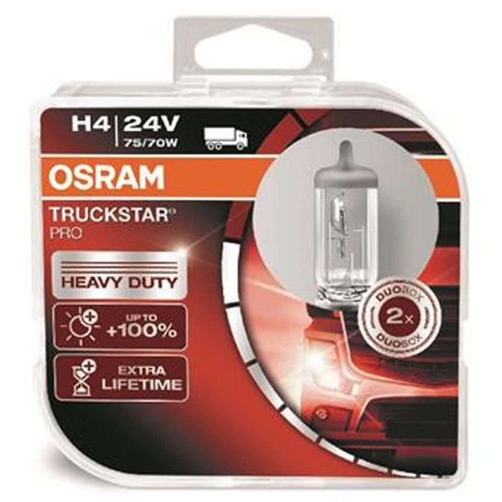 Лампа галогенна Osram H4 75/70w-P43 +100% TruckStar 24V (64196 TSP DUOBOX)