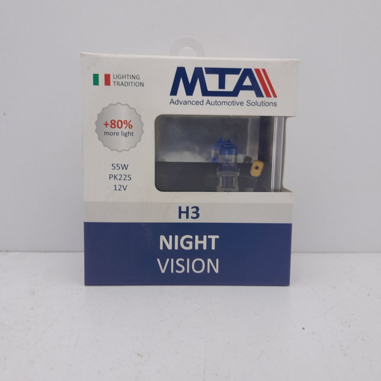 Лампа галогенна MTA H3 12V 55W PK22S NIGHT VISION +80% (2 шт.) (80315 NVB2)