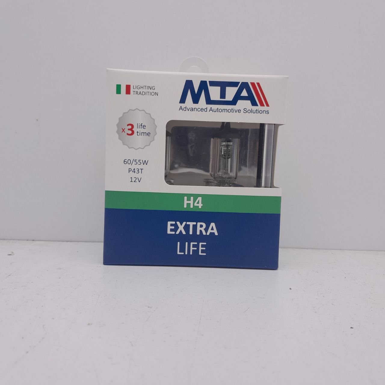 Лампа галогенна MTA H4 12V 60/55W P43T EXTRA LIFE (2 шт.) (84163 ELB2)