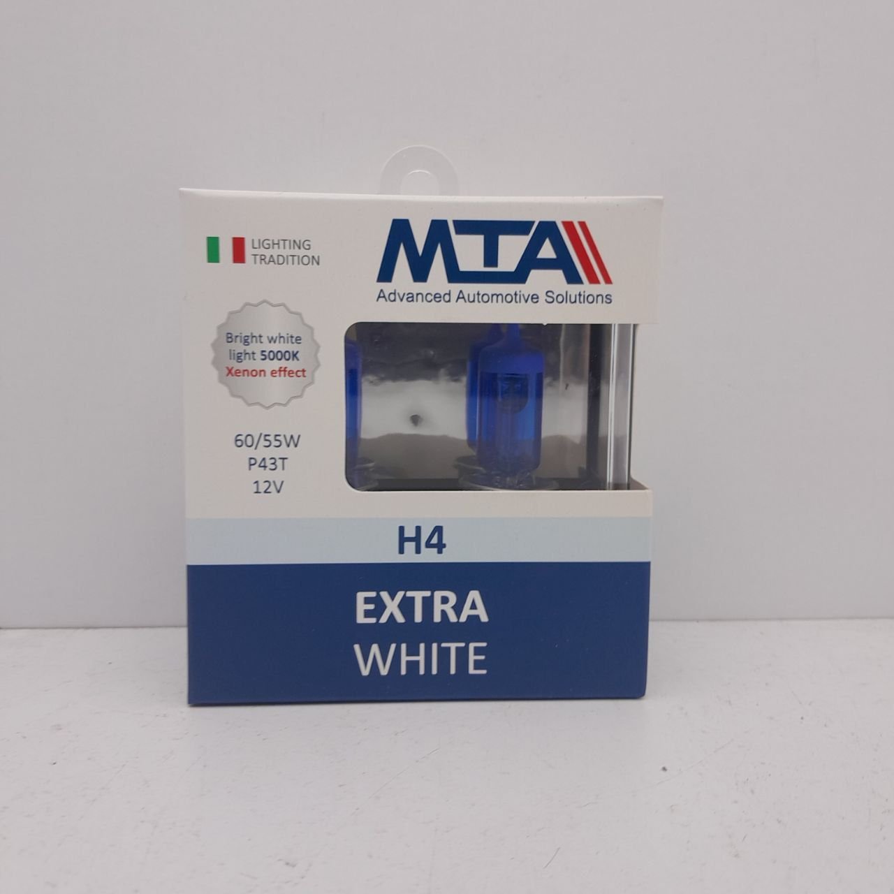 Лампа галогенна MTA H4 12V 60/55W P43T EXTRA WHITE (2 шт.) (84163 EWB2)