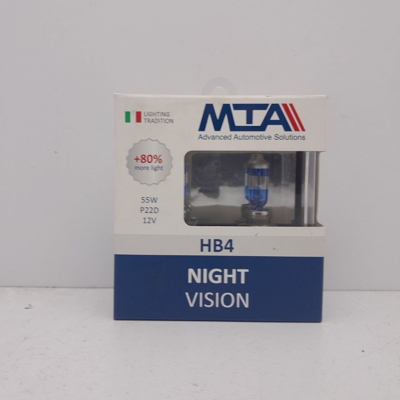 Лампа галогенна MTA HB4 12V 55W P22D NIGHT VISION +80% (2 шт.) (80015 NVB2)