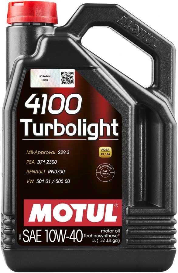 Моторна Олива MOTUL 4100 Turbolight 10W-40 5L (108645)