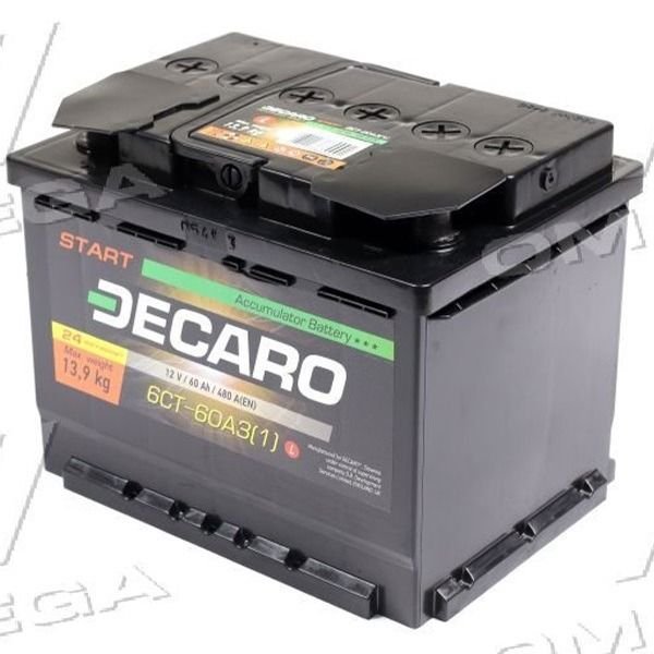 Акумулятор Decaro 60Ah-12v START (242x175x190) L+ EN480 (6СТ-60 АЗ (1) S)