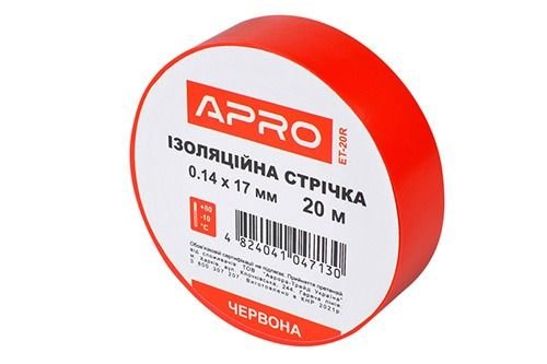 Ізострічка APRO 0,14мм*17мм*20м Червона (ET-20R)