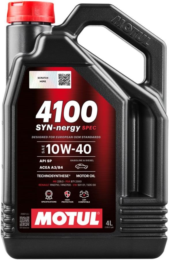 Моторна Олива MOTUL 4100 SYN-NERGY SPEC SAE 10W-40 4L (112891)